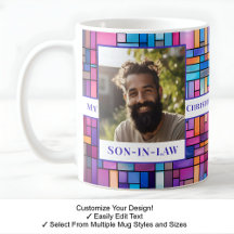 yerno, nombre, mensaje, foto, Mosaic Mug C501