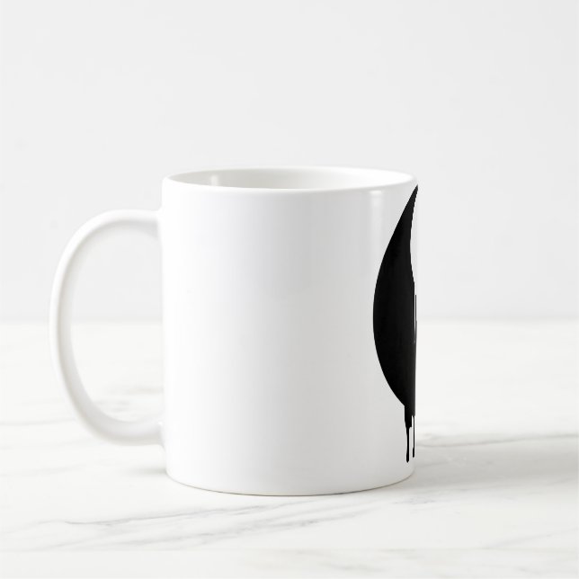 Taza De Café Yin Y Yang Black White Paint Melting Drops Brush (Izquierda)
