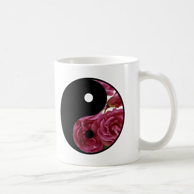 Taza De Café Yin y Yang florales (Derecha)