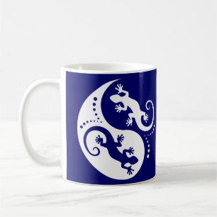 Taza De Café YIN & YANG Geckos white + tu idea