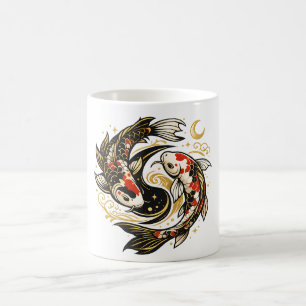 Taza De Café Yin Yang Koi Fish Estética Japonesa