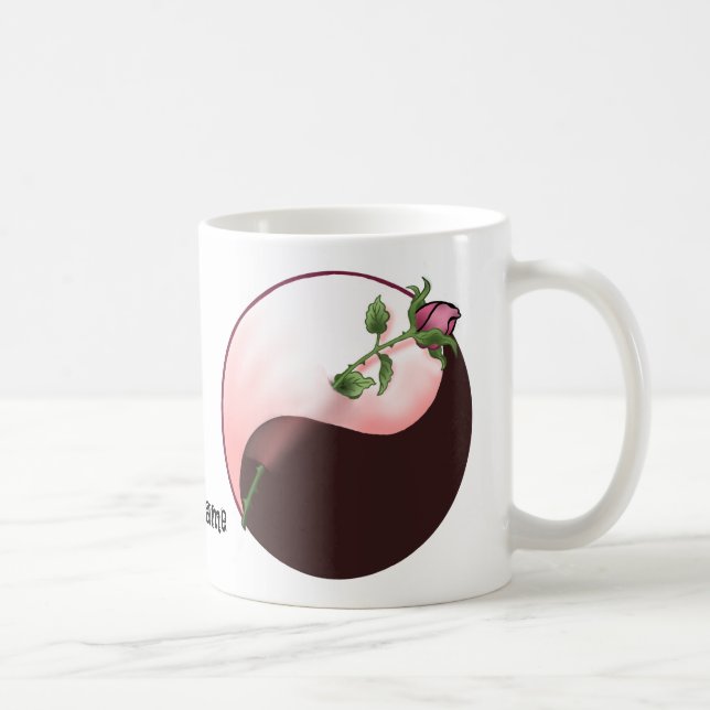 Taza De Café Yin Yang Red Rose (Derecha)