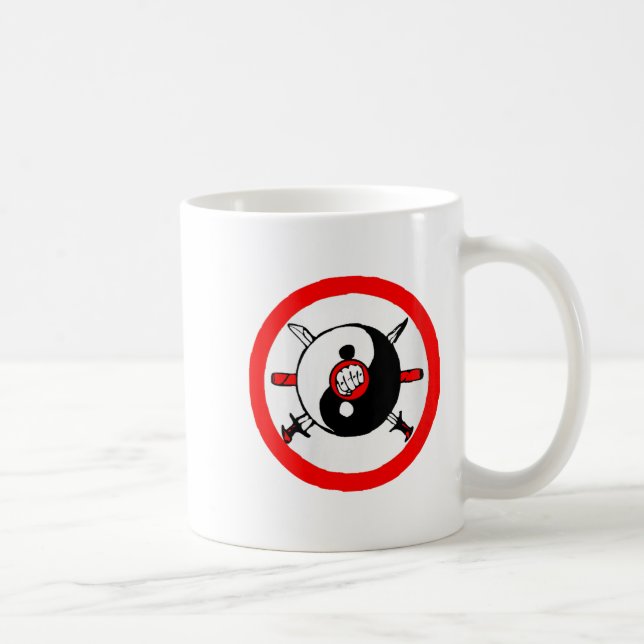 Taza De Café Yin Yang Tai Chi Martial Arts Sword And Fis (Derecha)