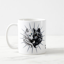 Taza De Café Yin Yang Wolves.