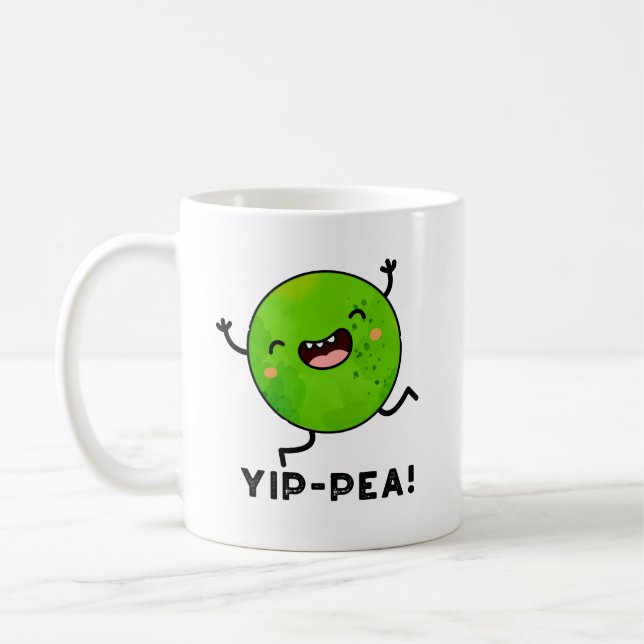Taza De Café Yip-pea Happy Pea Pun (Izquierda)