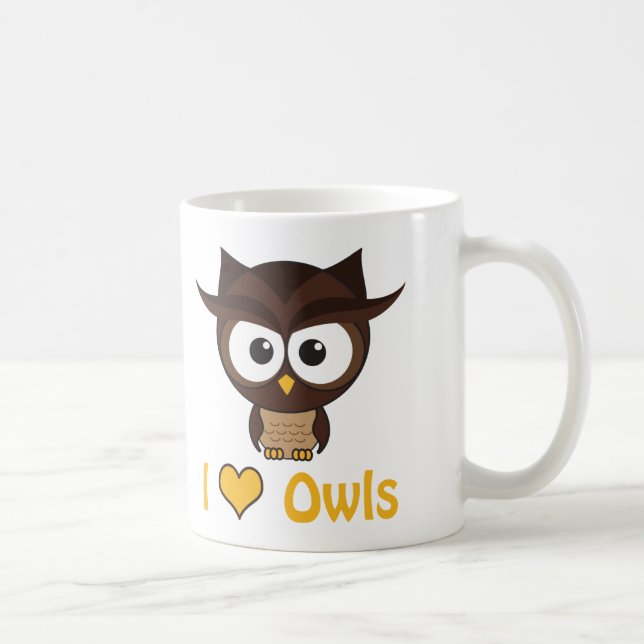Taza De Café Yo (amor) búhos (Derecha)