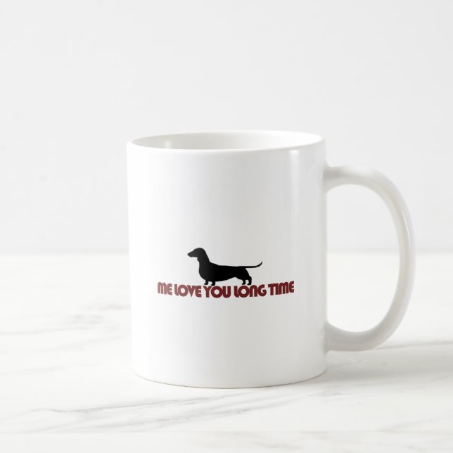 Taza De Café Yo amor usted Dachshund del tiempo largo (Derecha)