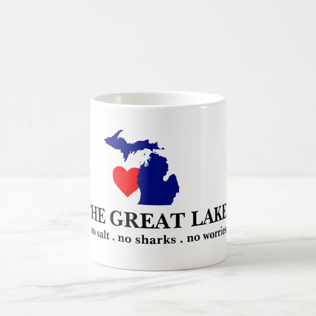 Taza De Café Yo corazón a los Grandes Lagos (Centro)