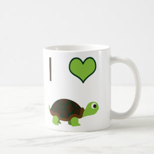 Taza De Café Yo corazón (amor) Tortugas