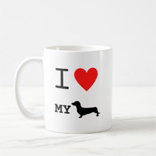 Taza De Café Yo corazón mi Dachshund