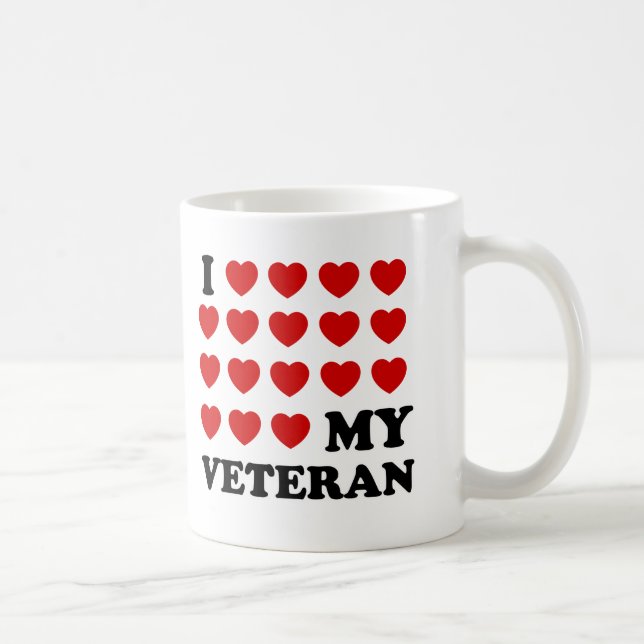 Taza De Café Yo (corazones) mi Veterano (Derecha)