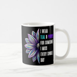 Taza De Café Yo Llevo Avisos De Prevención Del Suicidio Verde a