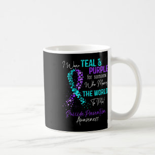 Taza De Café Yo Llevo Avisos De Prevención Del Suicidio Verde a