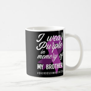 Taza De Café Yo Llevo Púrpura En Memoria De Mi Hermano Sobredos