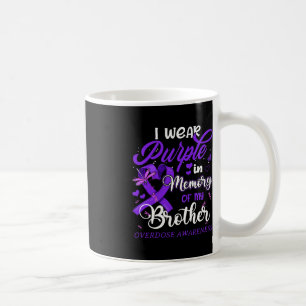 Taza De Café Yo Llevo Púrpura En Memoria De Mi Hermano Sobredos