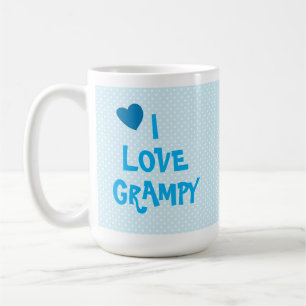 Taza De Café Yo (o NOSOTROS) Amo a Grampy con Corazón Azul