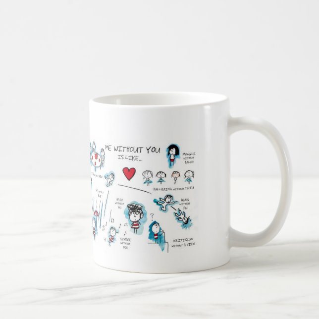 Taza De Café Yo sin usted - tarjeta del día de San Valentín - (Derecha)