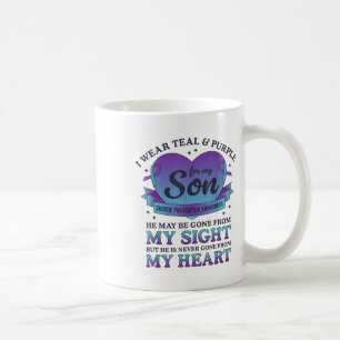 Taza De Café Yo Trato Verde azulado Y Púrpura Para Mi Hijo Suic