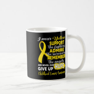 Taza De Café Yo Uso Apoyo Amarillo Combatiendo El Cáncer Infant