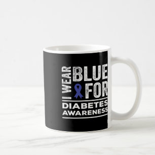 Taza De Café Yo Uso Azul Para La Conciencia Sobre La Diabetes M