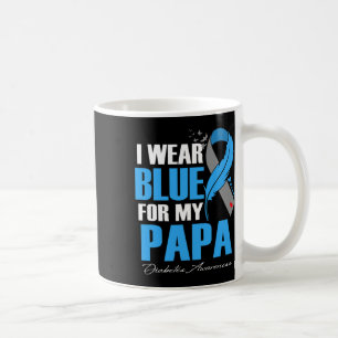 Taza De Café Yo Uso Azul Para Mi Papá Diabetes Feather Awarenes