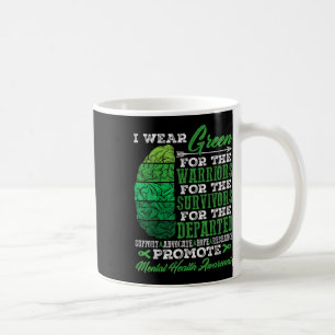 Taza De Café Yo Uso El Verde Para Los Guerreros Awaren De Salud