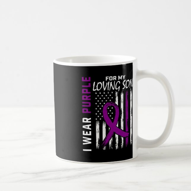 Taza De Café Yo Uso Morado Amor Hijo Epilepsia Conciencia Ameri (Derecha)