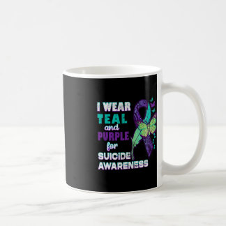 Taza De Café Yo uso morado Verde azulado para la conciencia sui