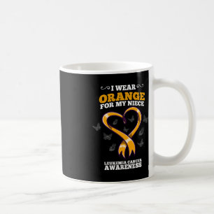 Taza De Café Yo Uso Naranja Niece Leucemia Cáncer Sangre de Con