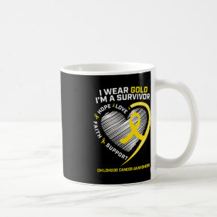 Taza De Café Yo uso oro soy un sobreviviente de cáncer infantil
