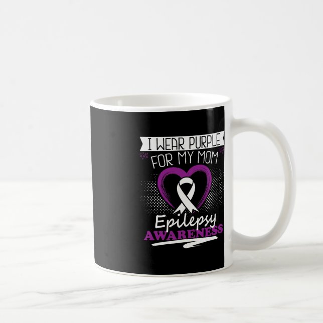 Taza De Café Yo Uso Púrpura Para Mi Mamá Epilepsia De Concienci (Derecha)