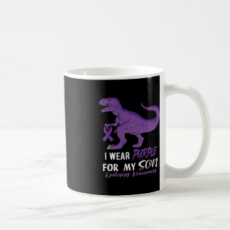 Taza De Café Yo Uso Púrpura Por Hijo Dinosaurio Epilepsia Conci