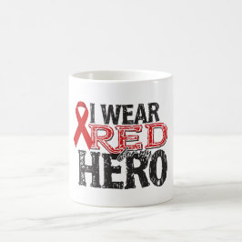 Taza De Café Yo uso rojo para mi héroe