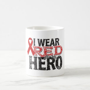 Taza De Café Yo uso rojo para mi héroe