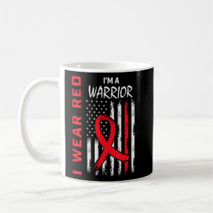 Taza De Café Yo Uso Rojo Por Enfermedades Cardíacas Guerrero Co