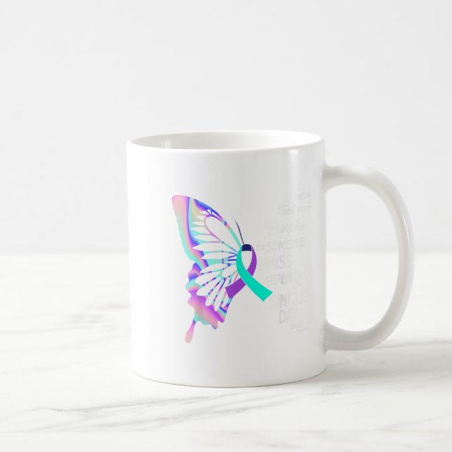 Taza De Café Yo uso un &amp Verde azulado; premio morado para l (Derecha)