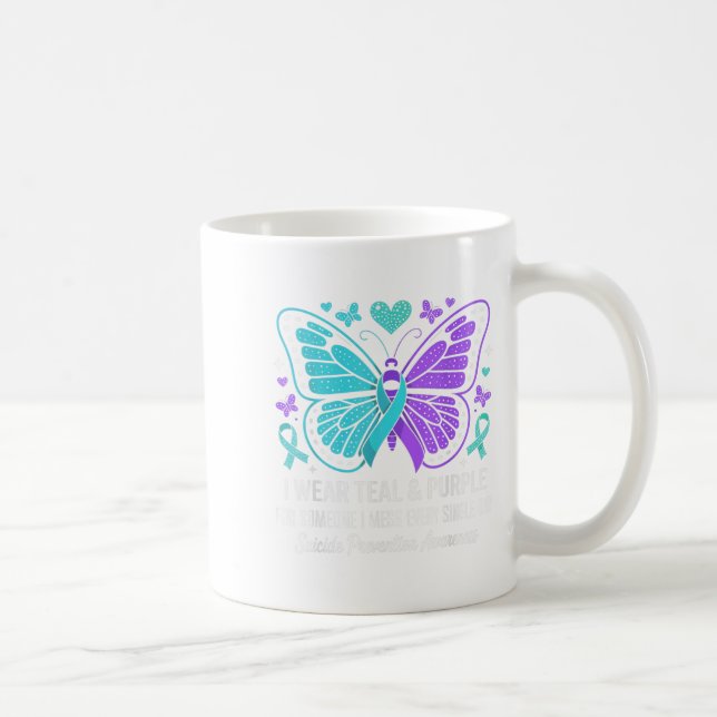 Taza De Café Yo uso un &amp Verde azulado; premio morado para l (Derecha)
