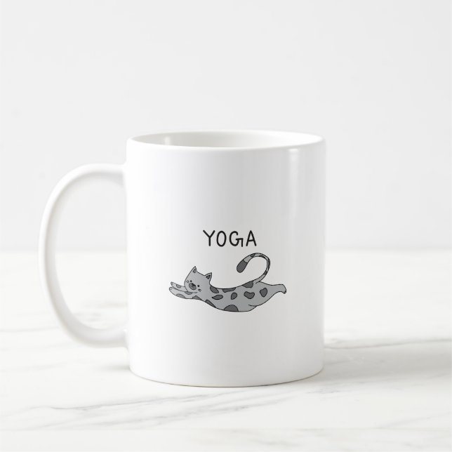 Taza De Café Yoga Cat (Izquierda)