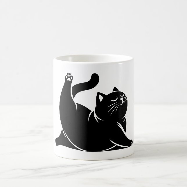 Taza De Café *Yoga Cat #4 Arte Digital (Centro)