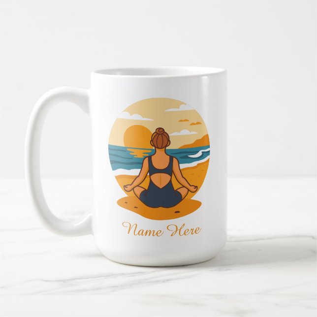 Taza De Café Yoga de mindfulness personalizado (Izquierda)