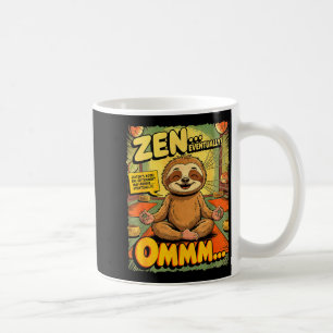 Taza De Café Yoga de perezoso vintage divertido cómic retro med