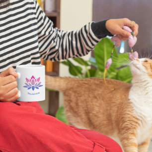 Taza De Café Yoga de texto del personalizado de flores de Lotus