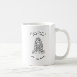 Taza De Café Yoga figure be happy message