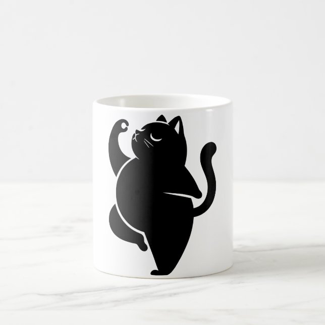 Taza De Café *Yoga Gato #1 Arte Digital (Centro)
