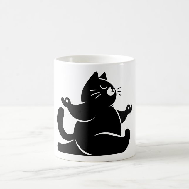 Taza De Café *Yoga Gato #2 Arte Digital (Centro)