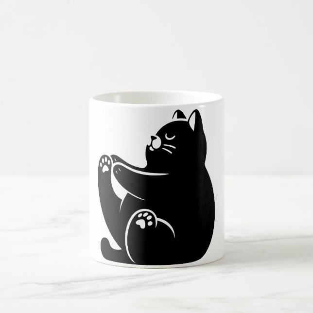 Taza De Café *Yoga Gato #5 Arte Digital (Centro)