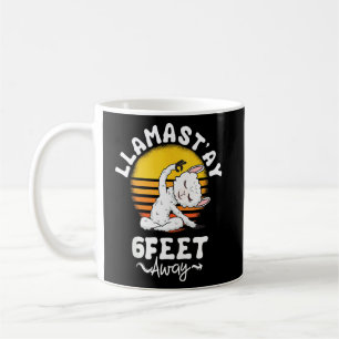 Taza De Café Yoga Llama Alpaca a distancia social Hombres