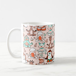 Taza De Café Yoga poses pattern Yoga seamless pattern 51