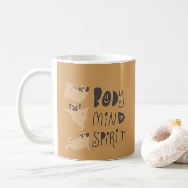Taza De Café Yoga Pugs (Con donut)