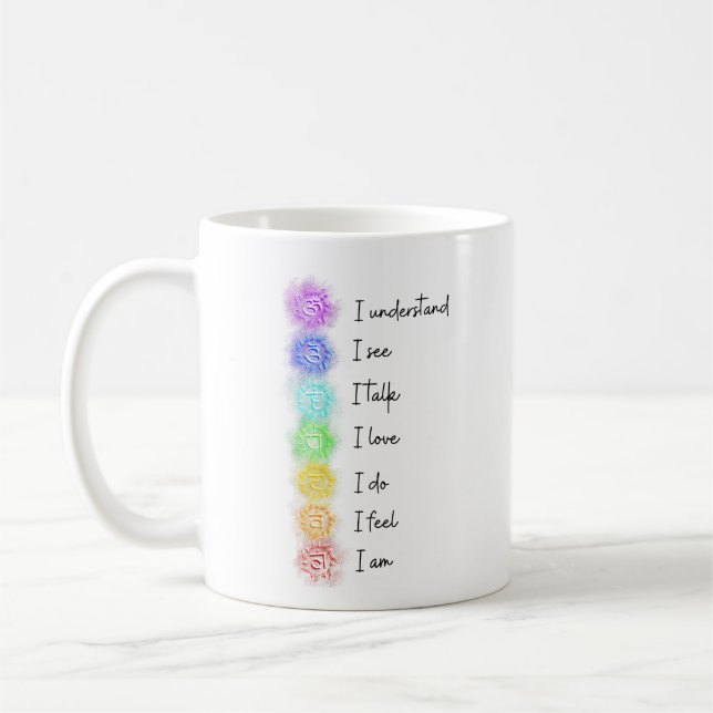 Taza De Café Yoga Siete Chakras (Izquierda)